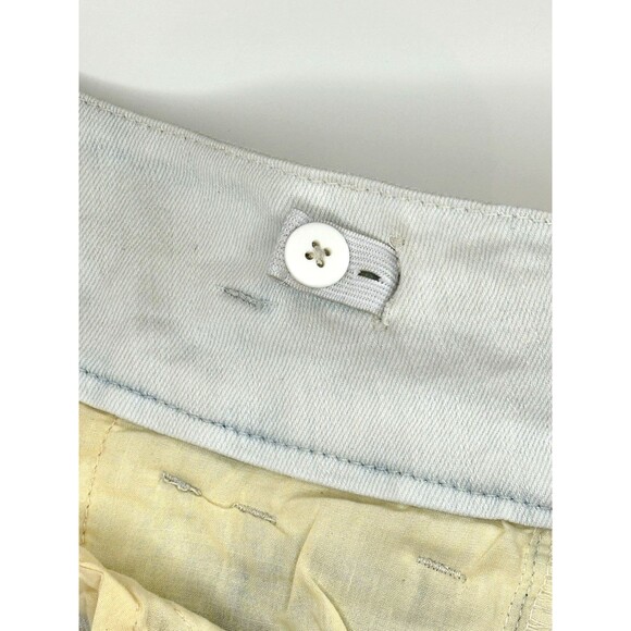 Acid Washed JEAN Shorts High Waist Adjustable Double Button Snap Cuffed Girls M - Picture 4 of 7
